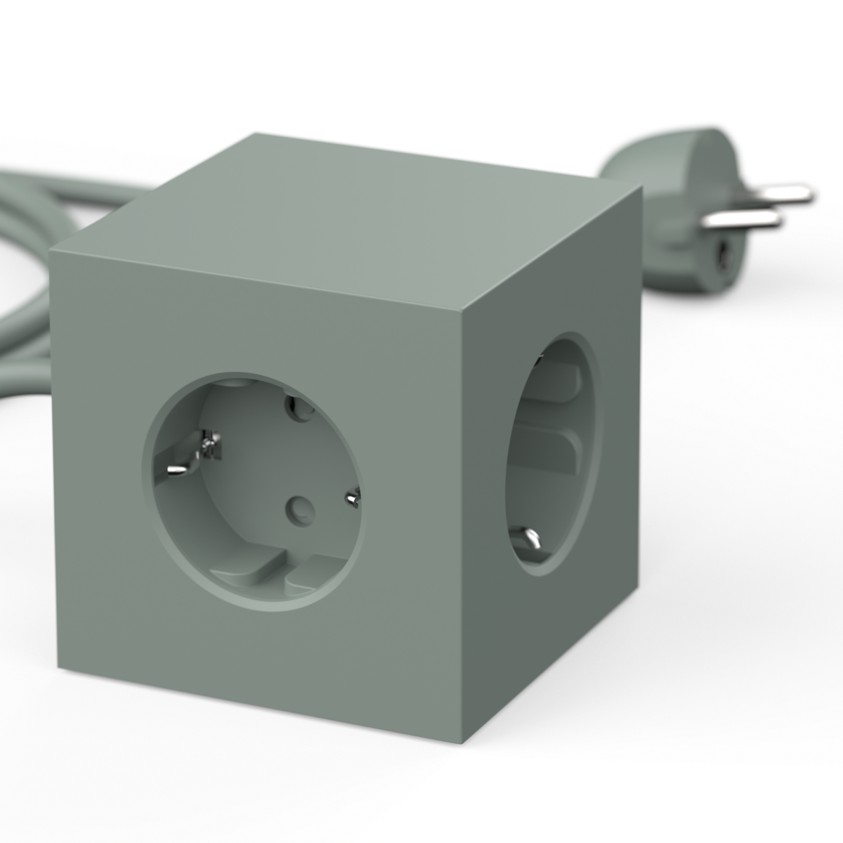 AVOLT Square, USB & magnet Stikdåse - Oak Green - Bahne